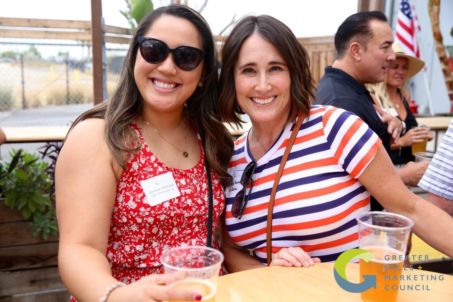 Andrea Villanueva socializing with colleagues and clients at GSMC