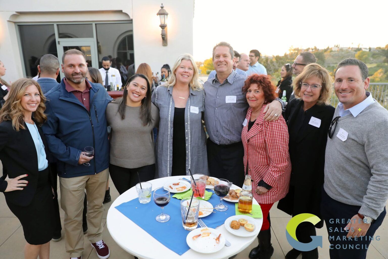 Andrea Villanueva socializing with colleagues and clients at GSMC