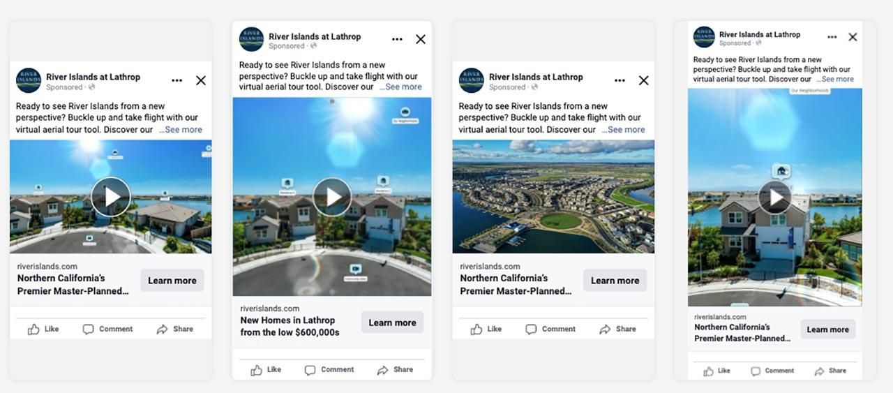 Example Dark Posts via Facebook & Instagram
