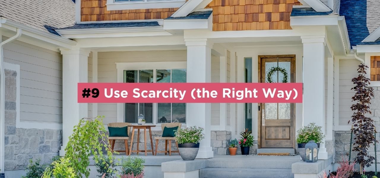 Front porch of a new home with seating and landscaping, representing desirable and limited housing inventory.